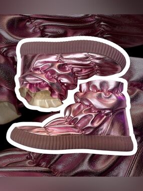 Cape Robbin Brixton Metallic Pink Ruched Ankle Booties